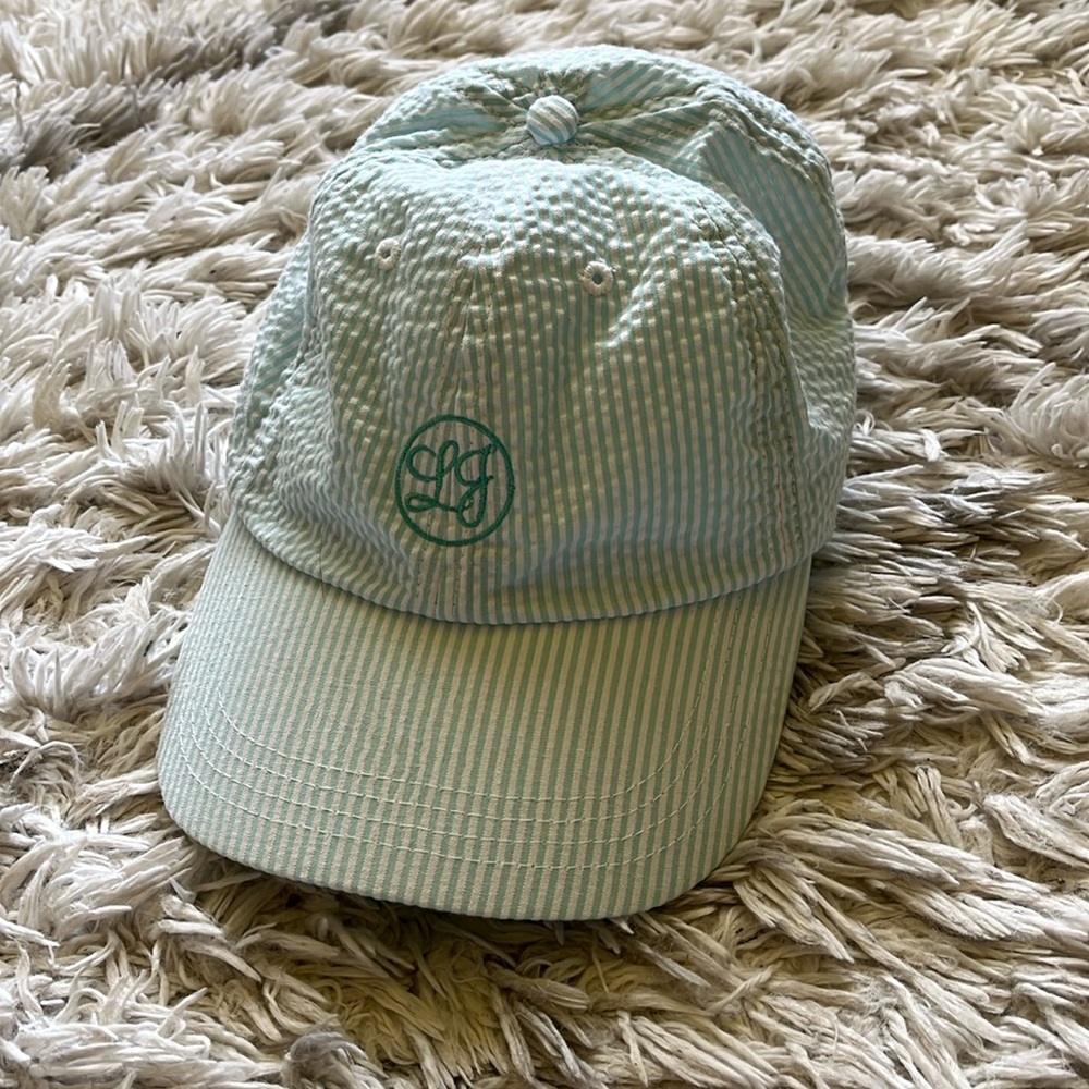 Seersucker baseball hat